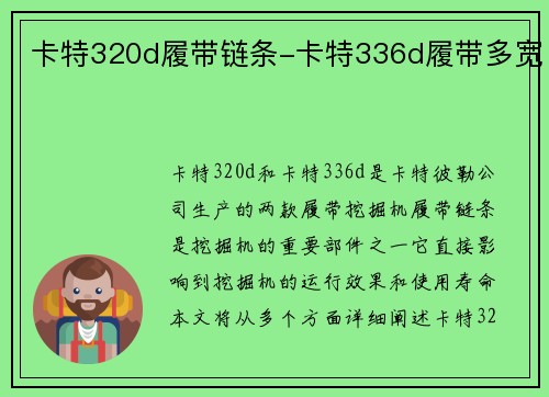 卡特320d履带链条-卡特336d履带多宽